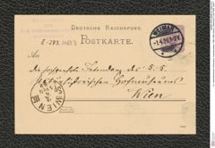 k.k. naturhistorisches Hofmuseum, Intendanzakten 1885-1896 (Hauer), Aktenzahl Z.243/1889, Seite 1